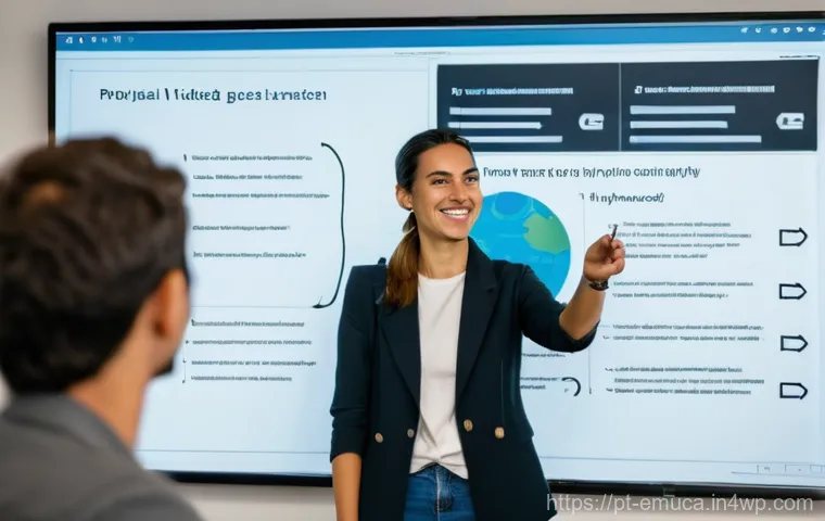 자율적 교육의 미래 전망 - A diverse group of university-aged students (19-24) is depicted in a futuristic, brightly lit study ...