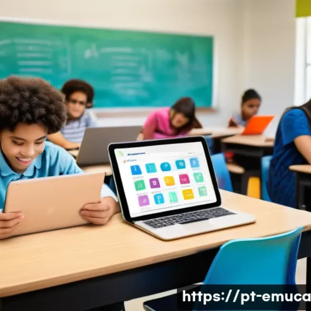 자율적 교육 방법론의 최적화 방안 - A modern classroom scene showing diverse Brazilian students actively engaged in autonomous learning ...
