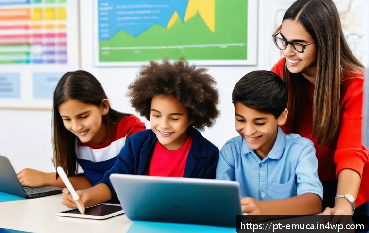 자율적 학습과 혁신적 사고 - A vibrant Brazilian classroom scene showing diverse students of various ages engaging actively with ...